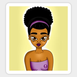 Brown skin girl, beautiful digital art illustrating Sticker